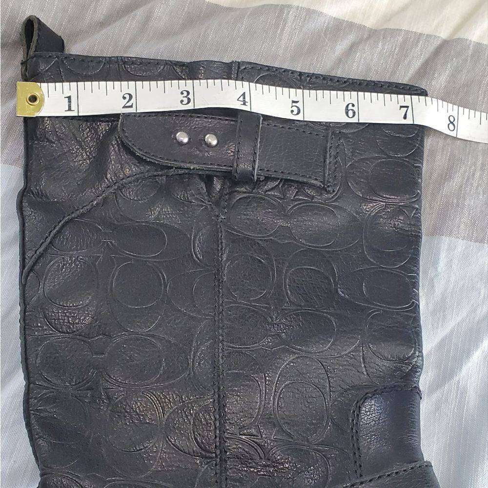 Coach Monogramed Black Leather Moto Boots - Picture 8 of 8